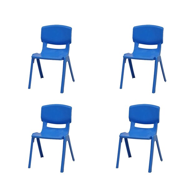 Rainbow Outdoor Mambo Kids Set of 4 Stackable Armchair-Blue RBO-MAMBO-BLU-SC-SET4 - main